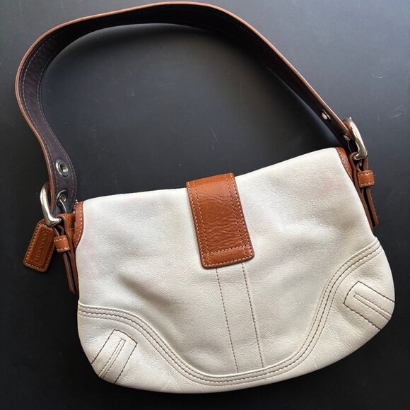 Coach Vintage Small Soho Cream & Cognac Leather Shoulder Bag F10188 - Picture 2 of 5
